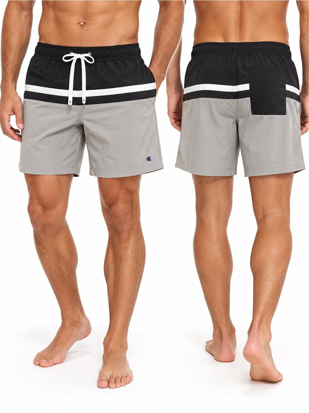 Champion Men’s Black & Gray Swim Trunks